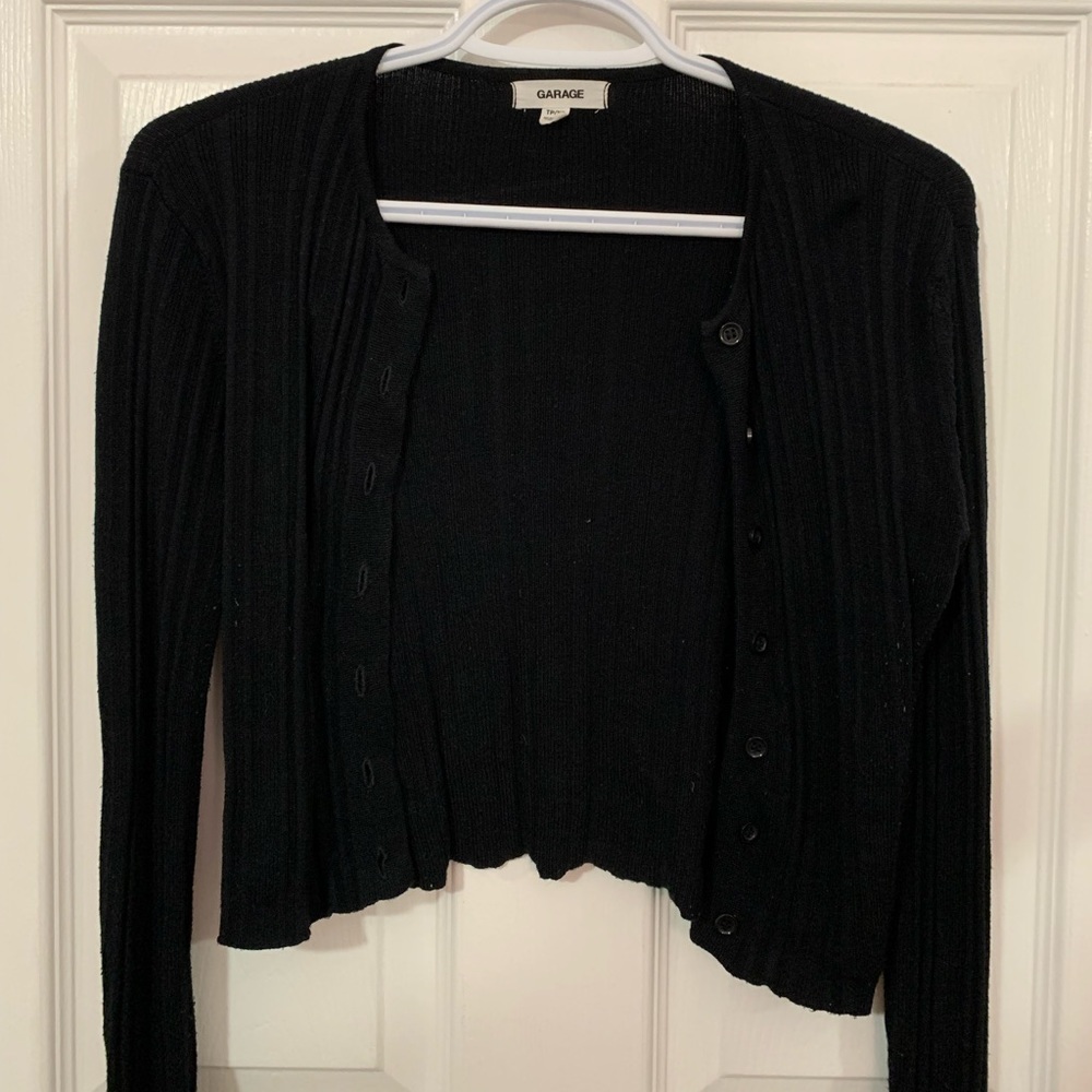 Garage Black Button Up Cardigan